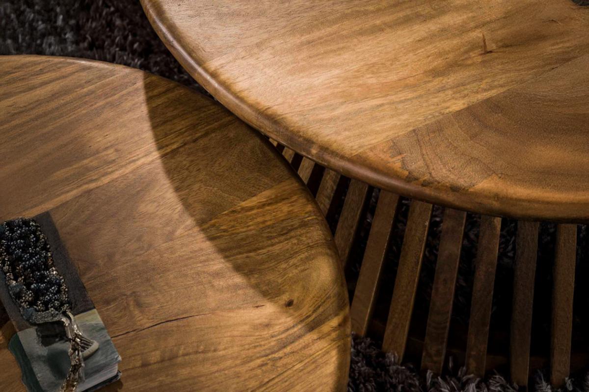 COUCHTISCH LANI 2ER SET Braun Mango - Braun, Mangoholz/Holz (80/80/40cm) - KAWOLA