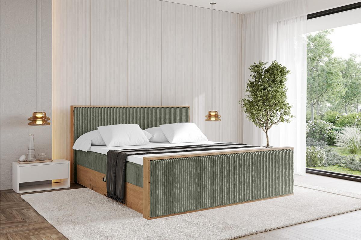 BOXBETT LOLLI9 -Z 120x200 - H3 Olivgrün - Olivgrün, Holzwerkstoff (120/200cm) - ALTDECOR