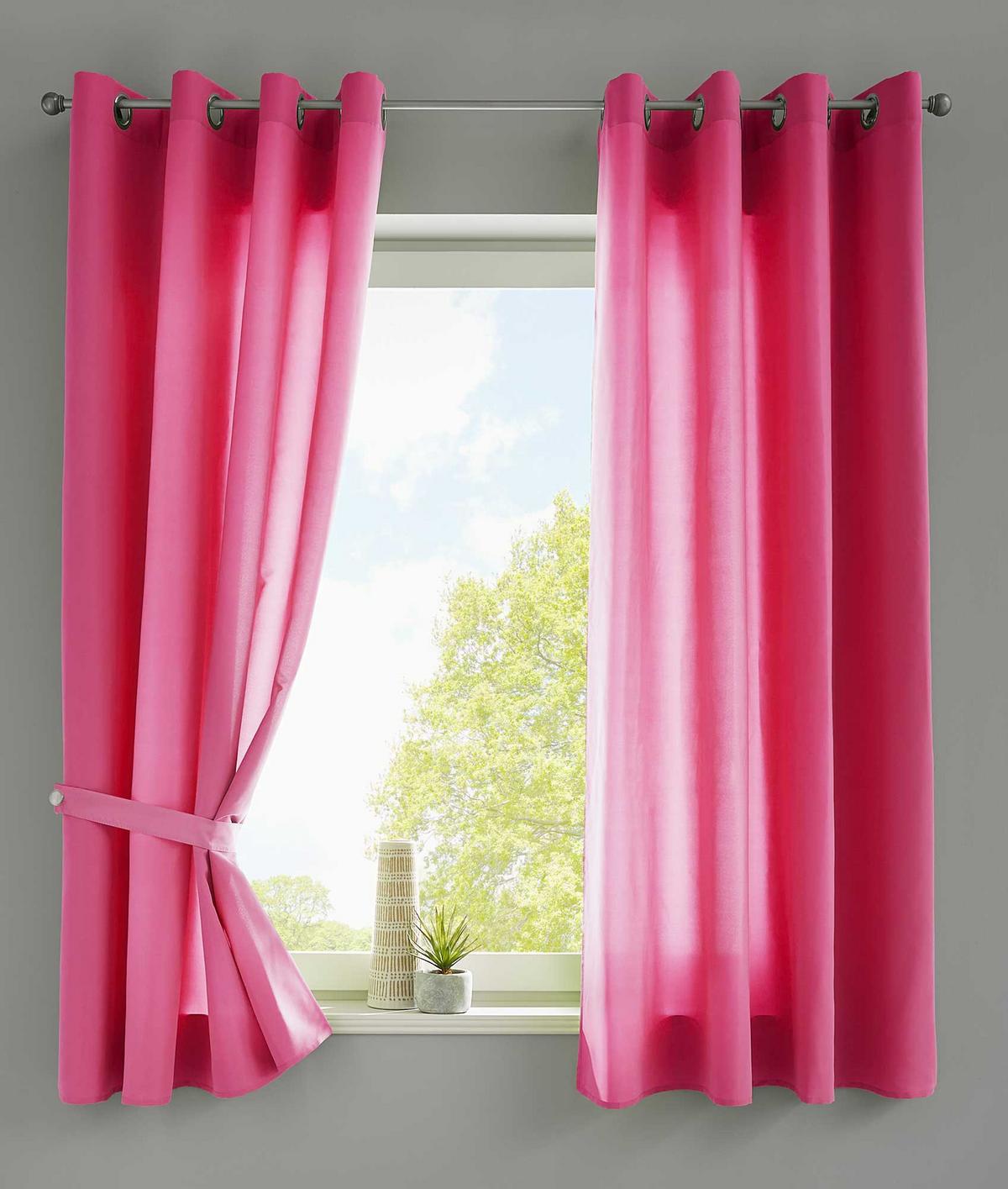 VORHANG 2ER SET BERLIN HxB 175x140cm Türkis - Pink, Textil (140/175/175cm) - Gardinenbox
