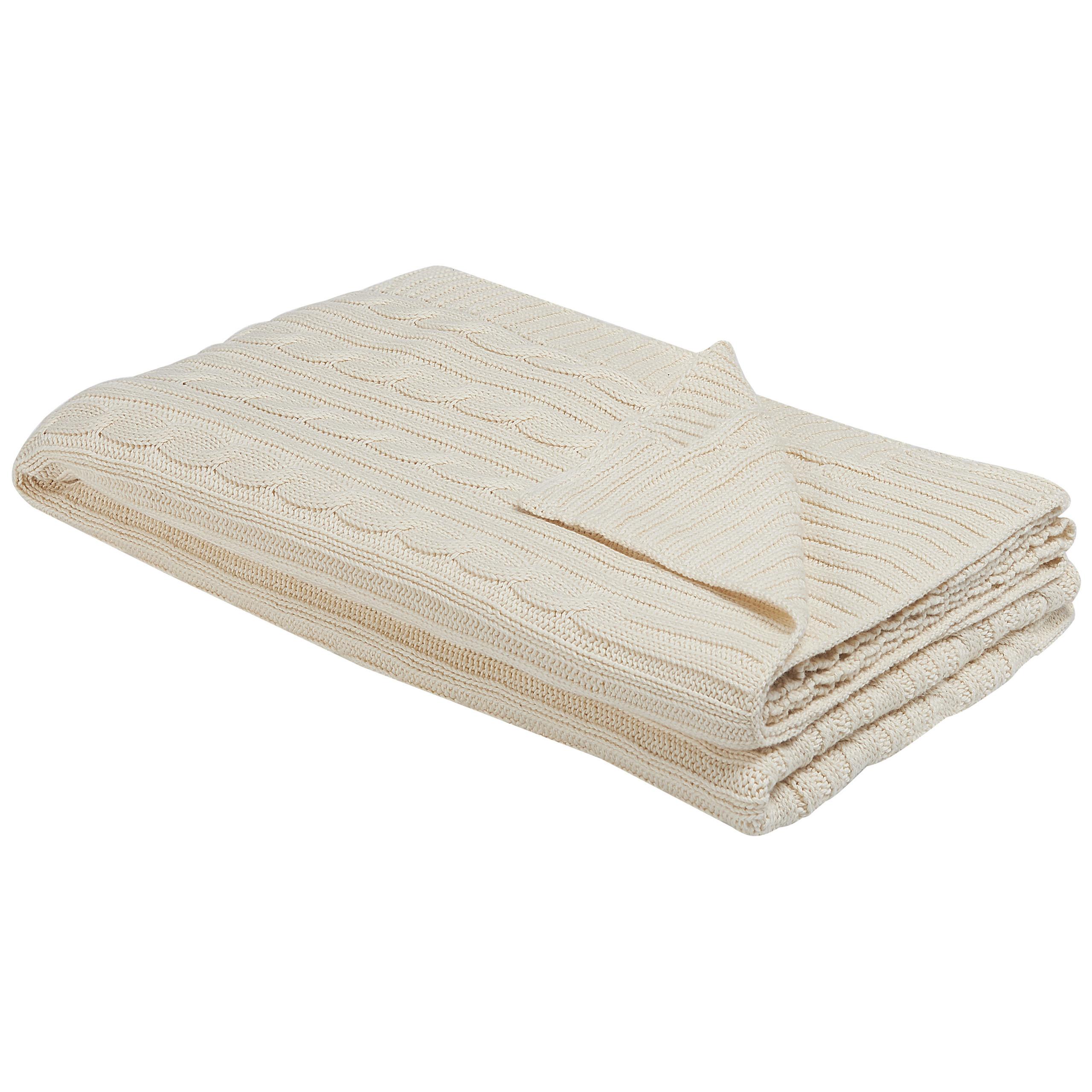 DECKE Helles Beige Anamur 180/110 cm - Beige, Naturmaterialien/Textil (110/180cm) - Beliani