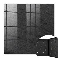 SCHLÜSSELBOX Schwarz 30x30 cm- Türöffnung nach rechts - Grauer Stein - Schwarz, Metall (30/30/5cm) - TULUP