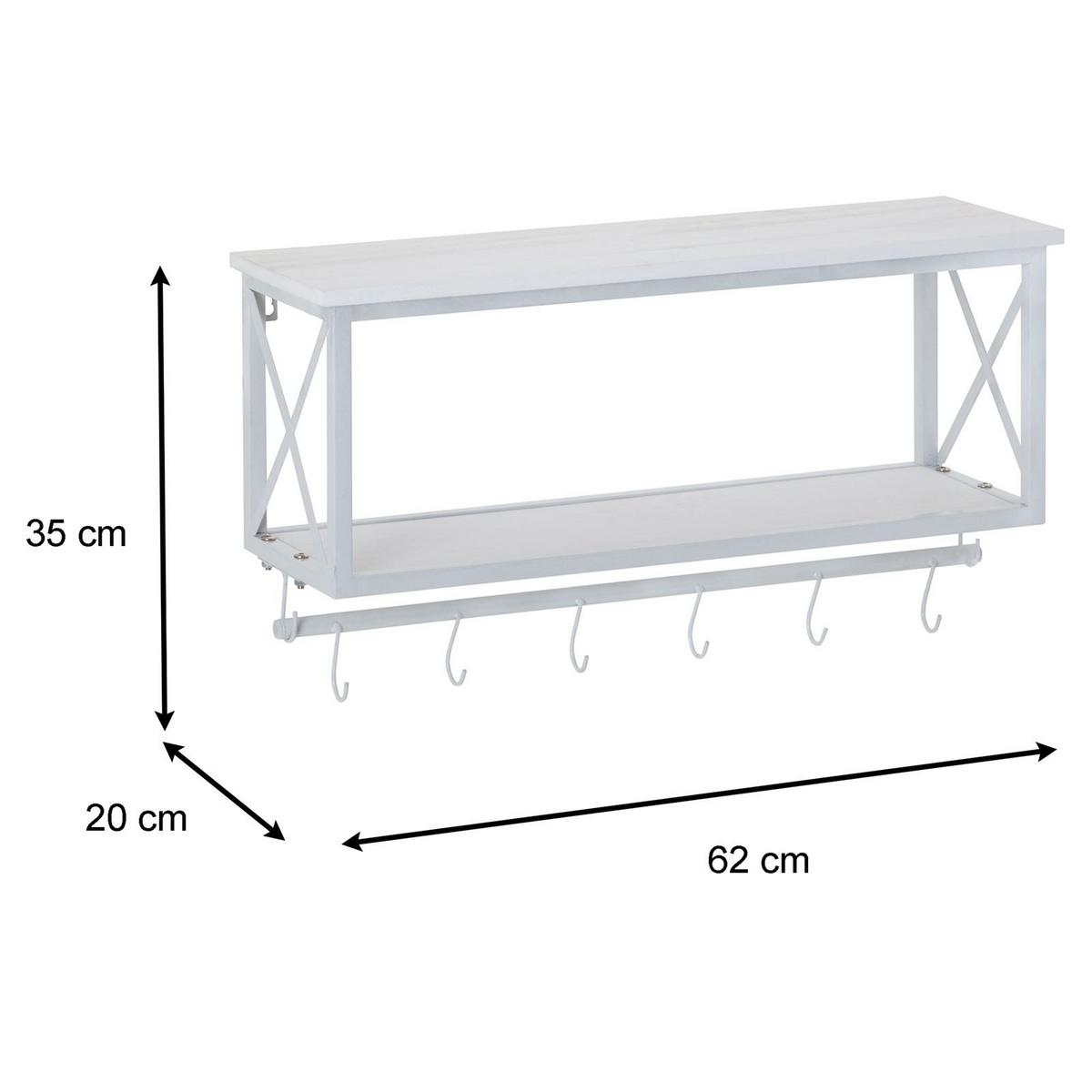 WANDGARDEROBE ARMANDO weiß/weiß - Weiß, Metall (62/35/20cm) - CARO-Möbel