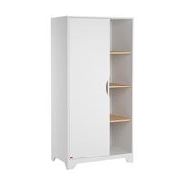 SCHRANK 1 Tür Weiß und Holz - Weiß, Holzwerkstoff (88.5/189.5/52cm) - Petits-meubles