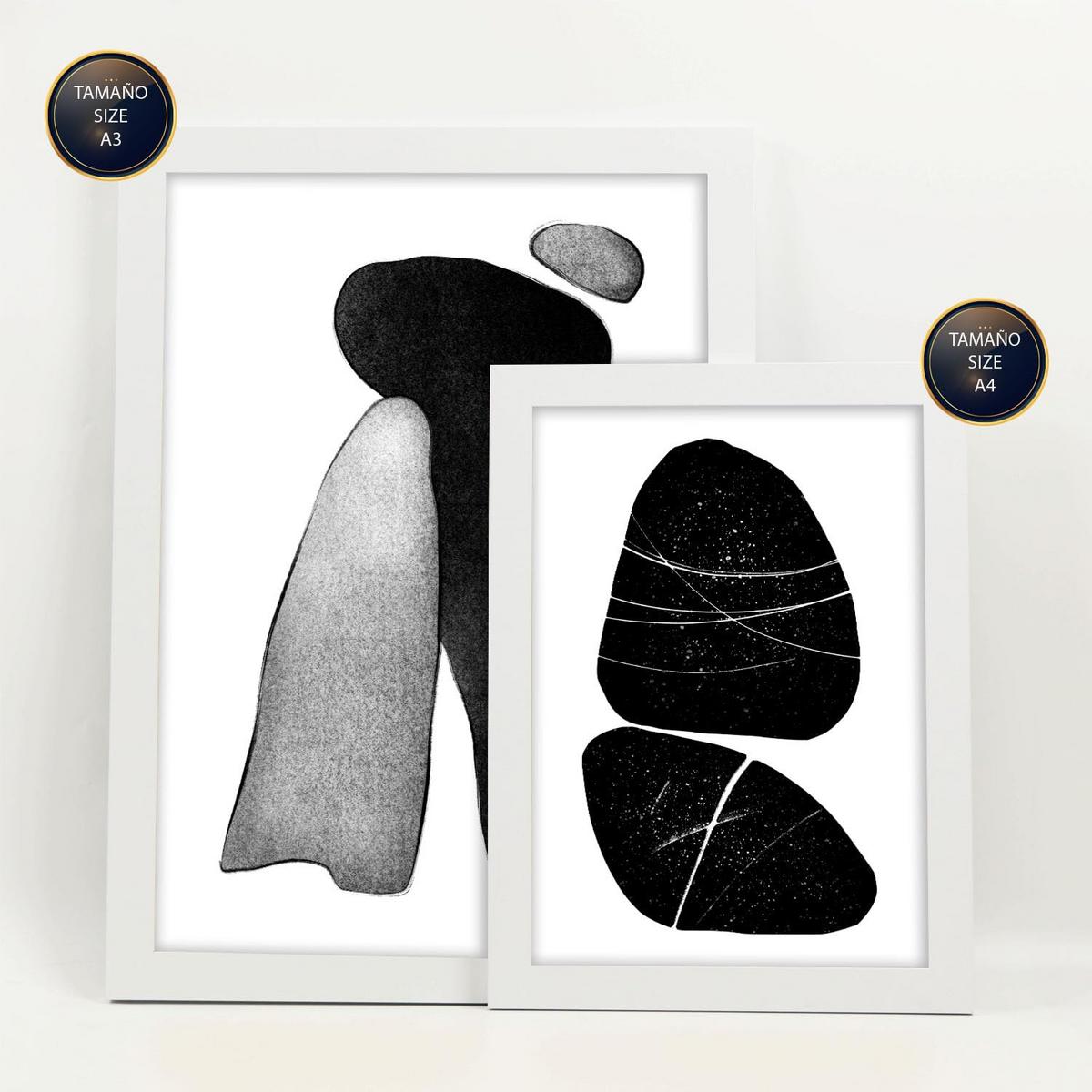 POSTER Set Mit 6 Datenlose Köpfe In Liebhaber Abstrakt Ästhetische Dekorative Gemälde Für Ihr Wohnzimmer, Schlafzimmer, Zuhause A3 & A4 Weißer Rahmen - Weiß, Papier (29/3cm) - Nacnic