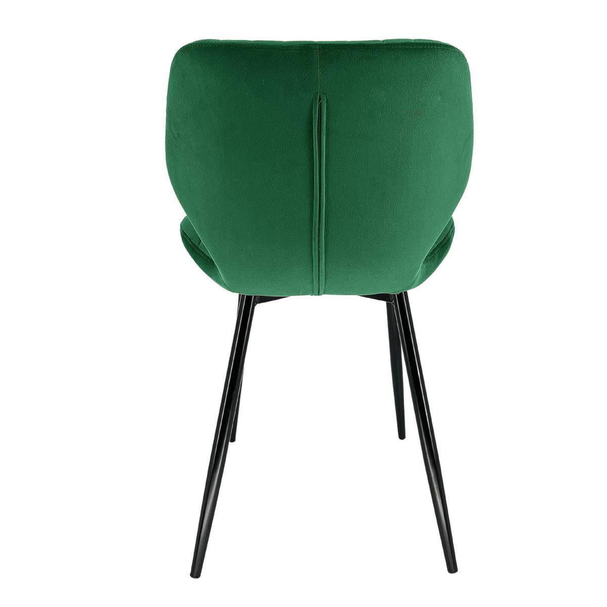 POLSTERSTUHL, Samt, Metallbeine Grün 44/77/30 - Grün, Textil (44/77/52cm) - RAUMHIRSCH FURNITURE