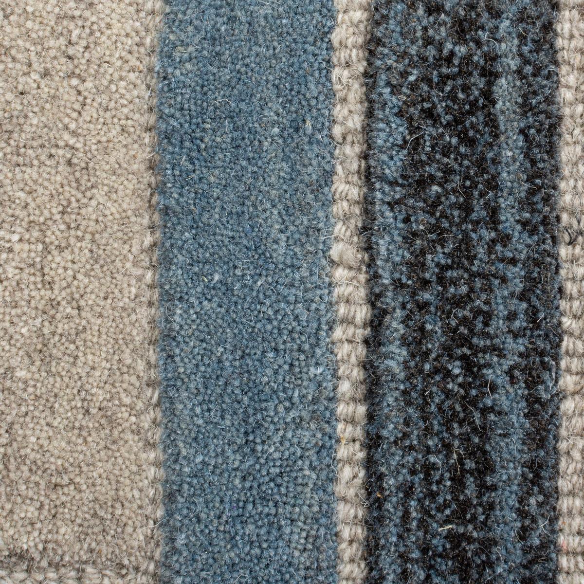 WOLLTEPPICH ESK, geometrisch, Florhöhe 10 mm, Blau-Bunt, 60 x 230 cm - Blau, Textil (230/60cm) - KADIMA DESIGN