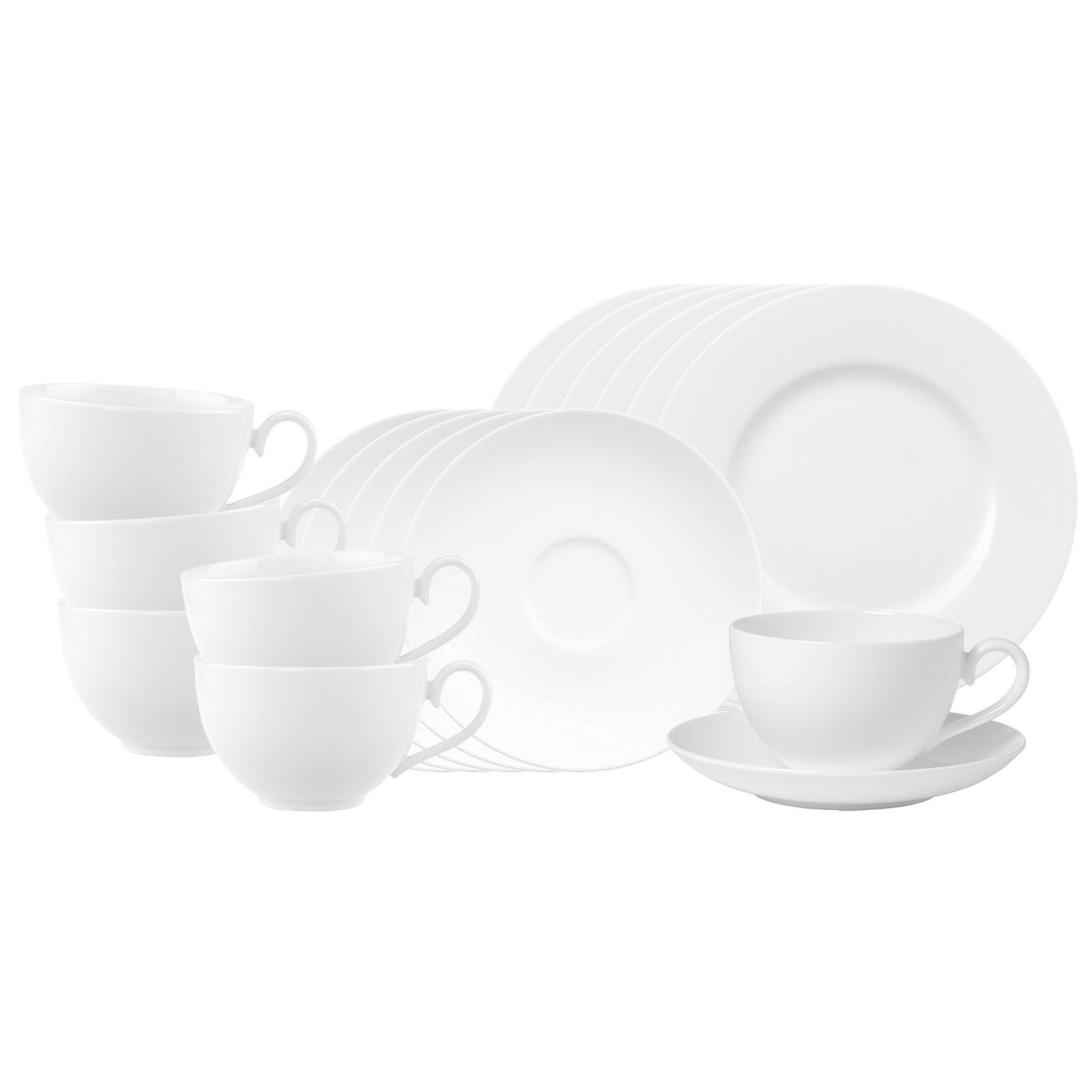 CAPPUCCHINO-SET Royal weiß 18-tlg. - Weiß, Keramik (2/2/2cm) - Villeroy & Boch