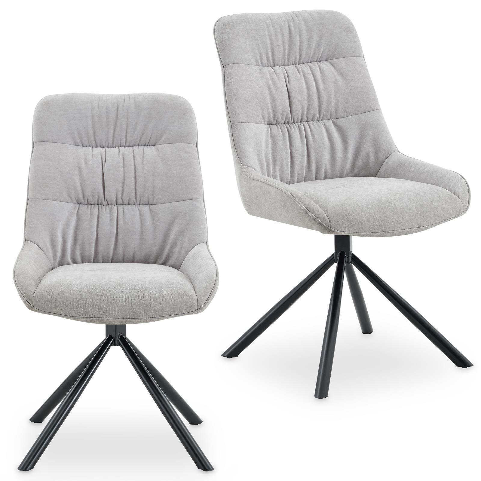 ESSZIMMERSTÜHLE LIBRA 2er-Set grau - Grau, Textil (50/90/60cm) - IDIMEX