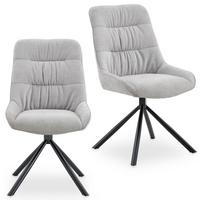 ESSZIMMERSTÜHLE LIBRA 2er-Set grau - Grau, Textil (50/90/60cm) - IDIMEX