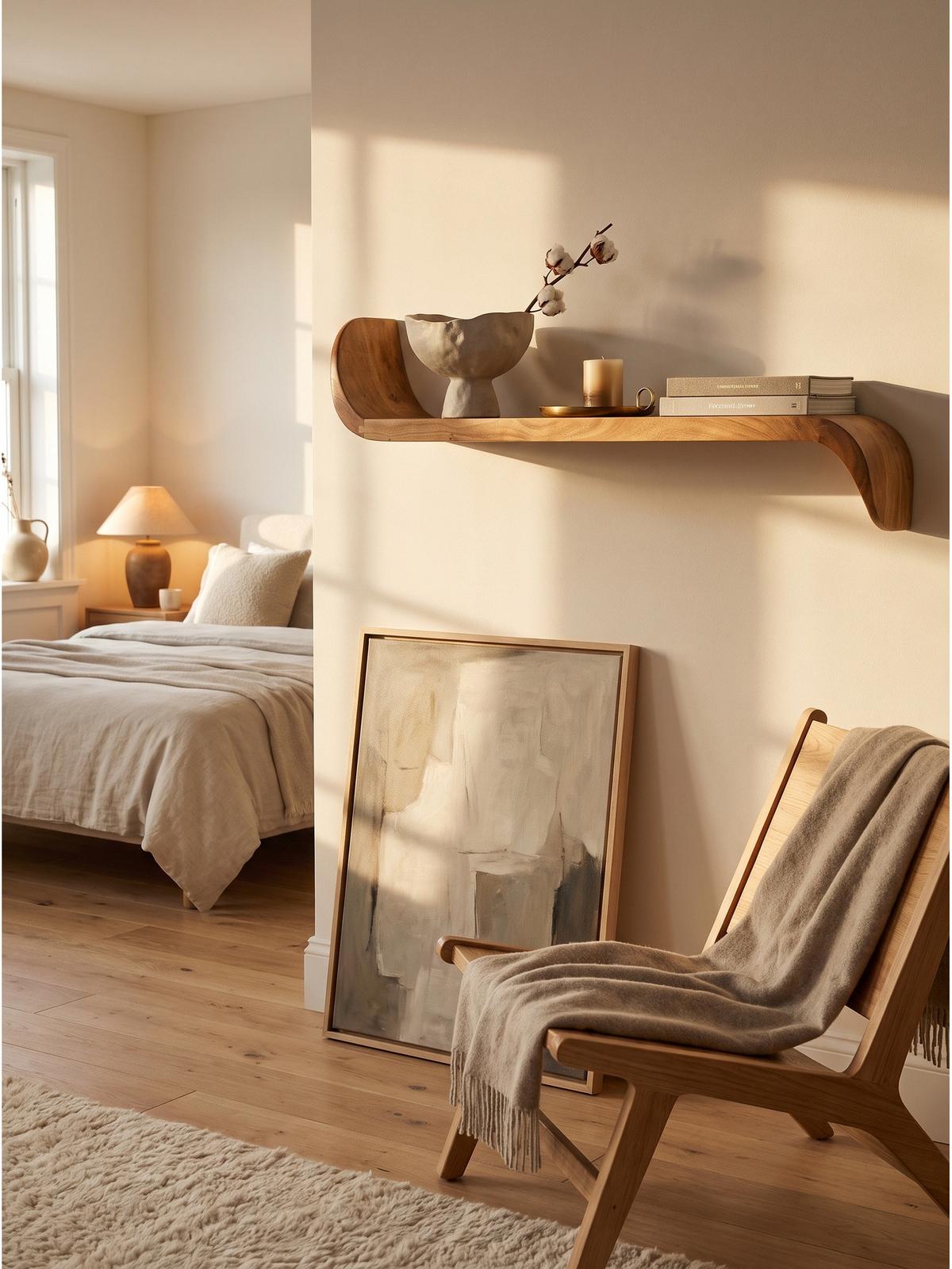 WANDREGAL ARBOGA, Mango Massivholz, handgefertigt, 80 x 20 x 36 cm - Braun, Holz (80/36/20cm) - KADIMA DESIGN