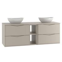 DOPPELWASCHTISCH 140.6cm Ellie Kaschmir - Beige, Holzwerkstoff (140.6/52.2/46.5cm) - Petits-meubles