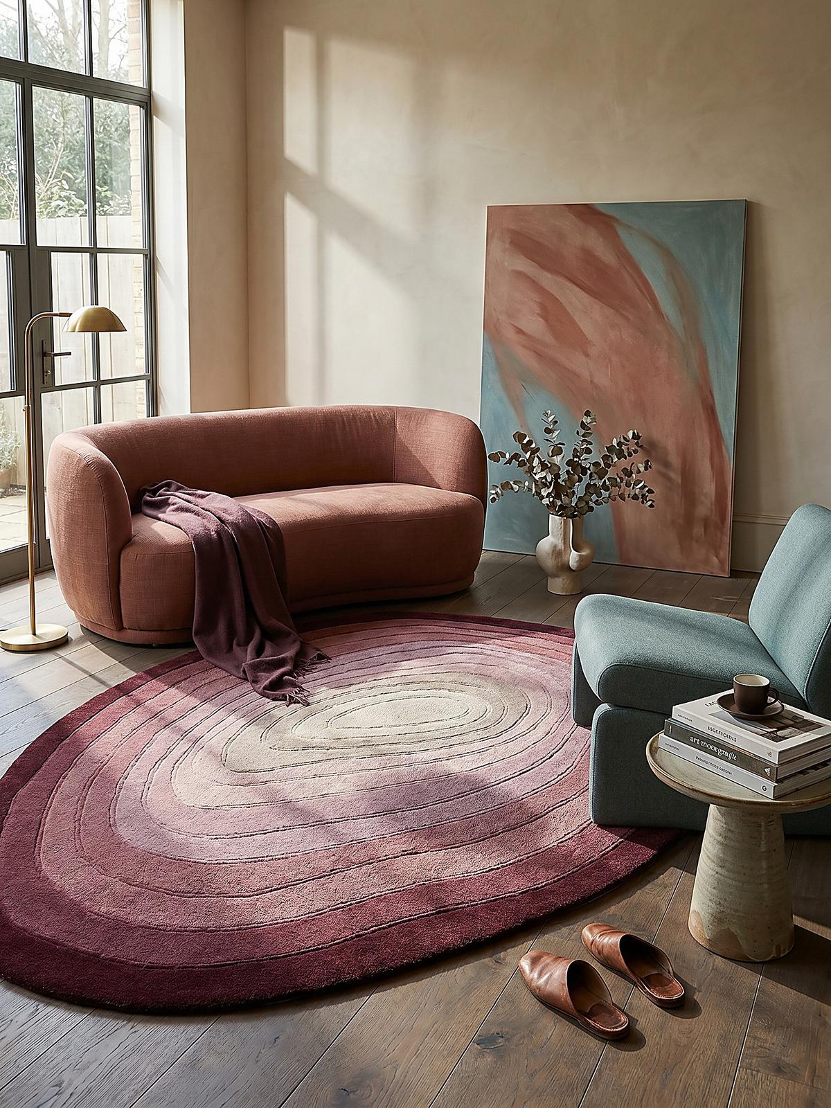 TEPPICH aus Wolle PARRET in Maulbeere, abstrakt, 160 x 230 cm - Rot, Textil (230/160cm) - KADIMA DESIGN