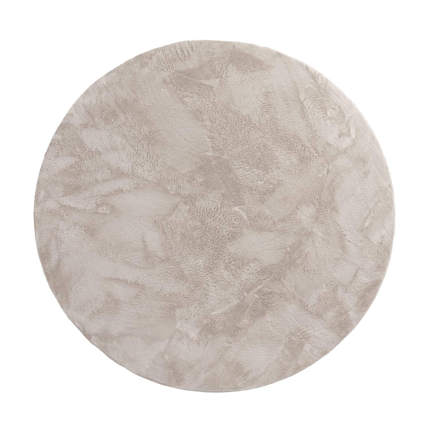 KURZFLORTEPPICH, einfarbig, aus Polyester, Beige, Ø 80 cm - Beige, Textil (80/80cm) - KADIMA DESIGN