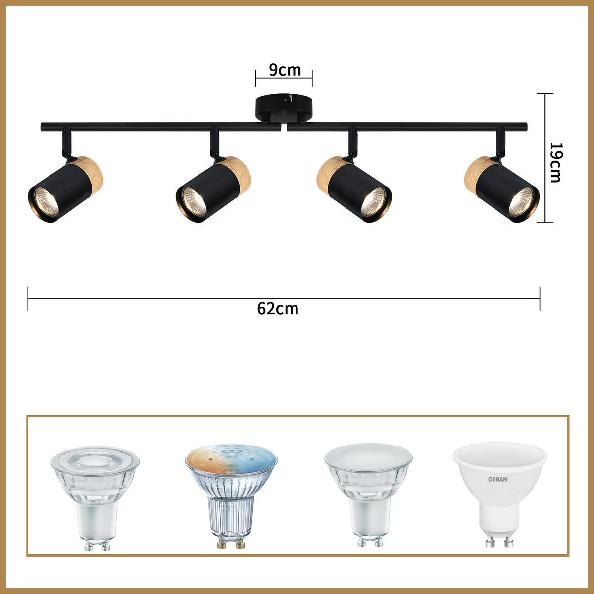 DECKENSTRAHLER Ameise 9/19/62cm - Schwarz, Metall (62/9/19cm) - ZMH