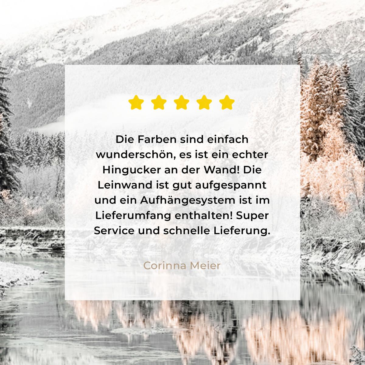LEINWANDBILD Natur - Winter - Bäume - Berge - Schnee Deko Groß 90x90 cm - Weiß Hochglanz, Textil (90/90cm) - MuchoWow