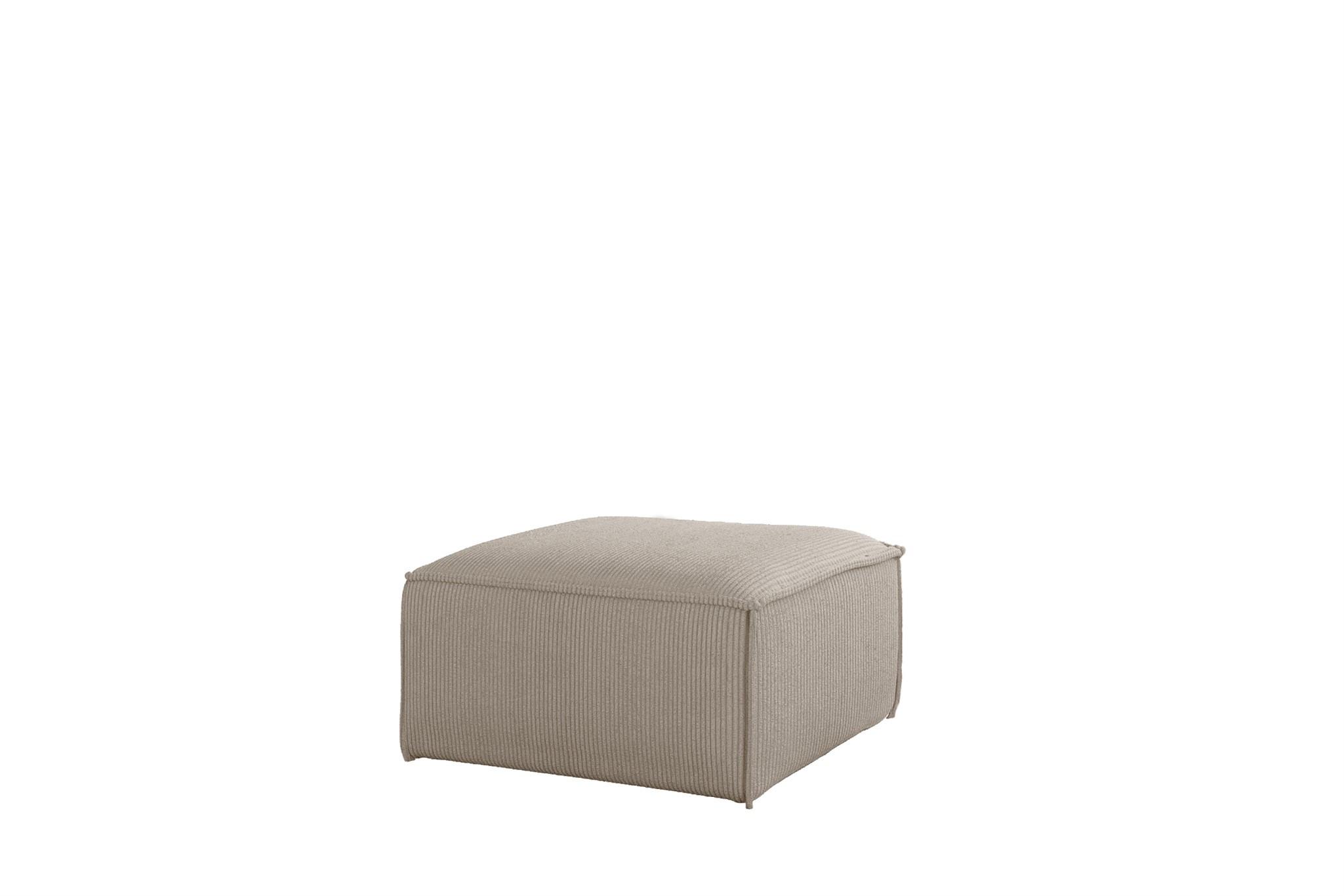POLSTERHOCKER Celes Premium 65x65cm - Beige, Holzwerkstoff/Textil (65/40/65cm) - Fun Möbel