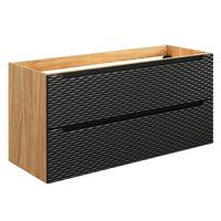 WASCHTISCHUNTERSCHRANK 120cm Elora Schwarz und Holz - Schwarz, Holzwerkstoff (120/57/46cm) - Petits-meubles