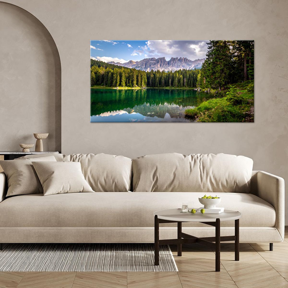 LEINWANDBILD Landschaften 120x60cm - Grün, Textil (120/60cm) - Feeby