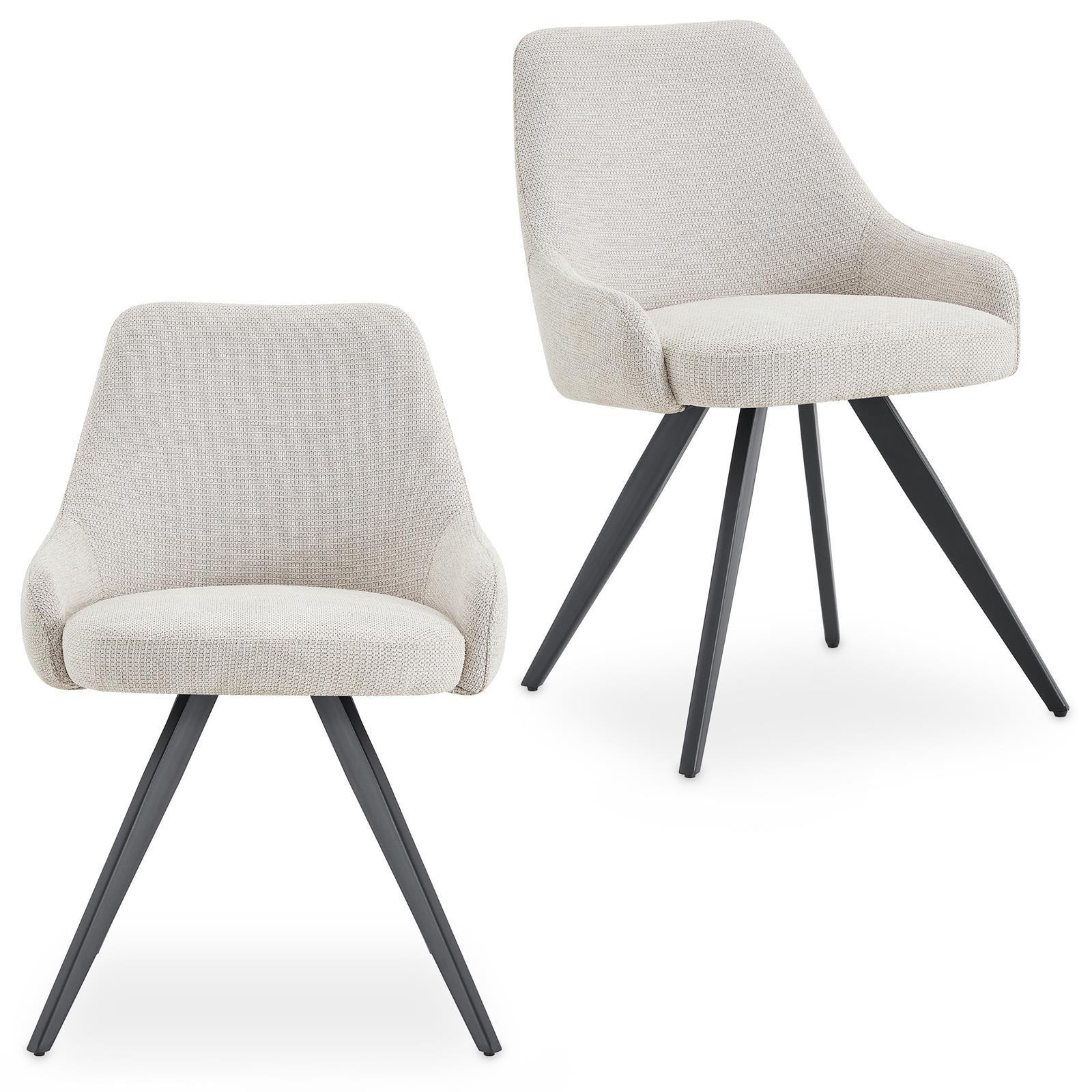 ESSZIMMERSTÜHLE VIGO 2er-Set hellgrau - Hellgrau, Textil (54/81/61cm) - IDIMEX