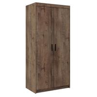 KLEIDERSCHRANK Storicos Eiche Lefkas 89,7/190,5/53 cm - Modern 2-türig - Braun, Holzwerkstoff/Kunststoff (89.8/190.6/53cm) - AX Living