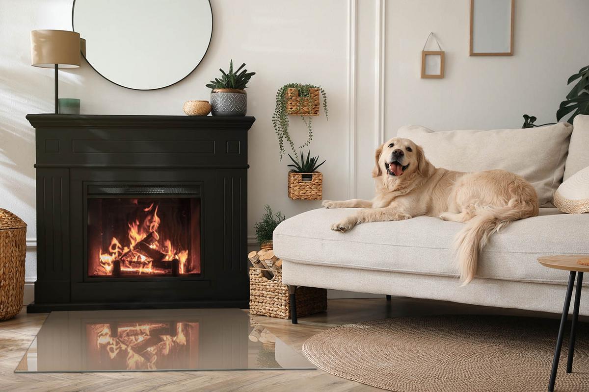 GLASPLATTE für Kamin 100x70 cm - Braun, Glas (100/70/0.4cm) - TULUP