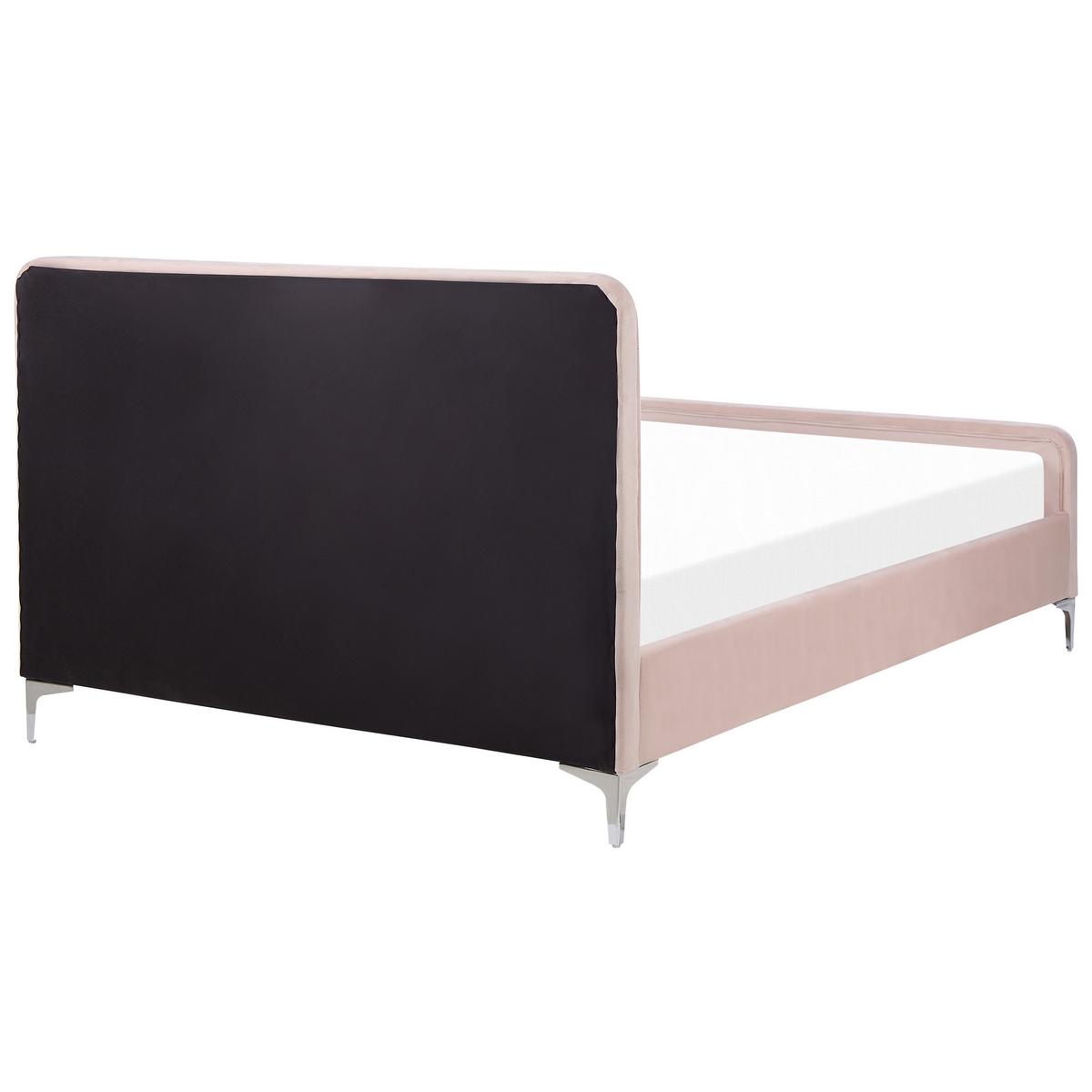 POLSTERBETT 140/200cm Pastellrosa Lunan - Pink, Textil (140/200cm) - Beliani