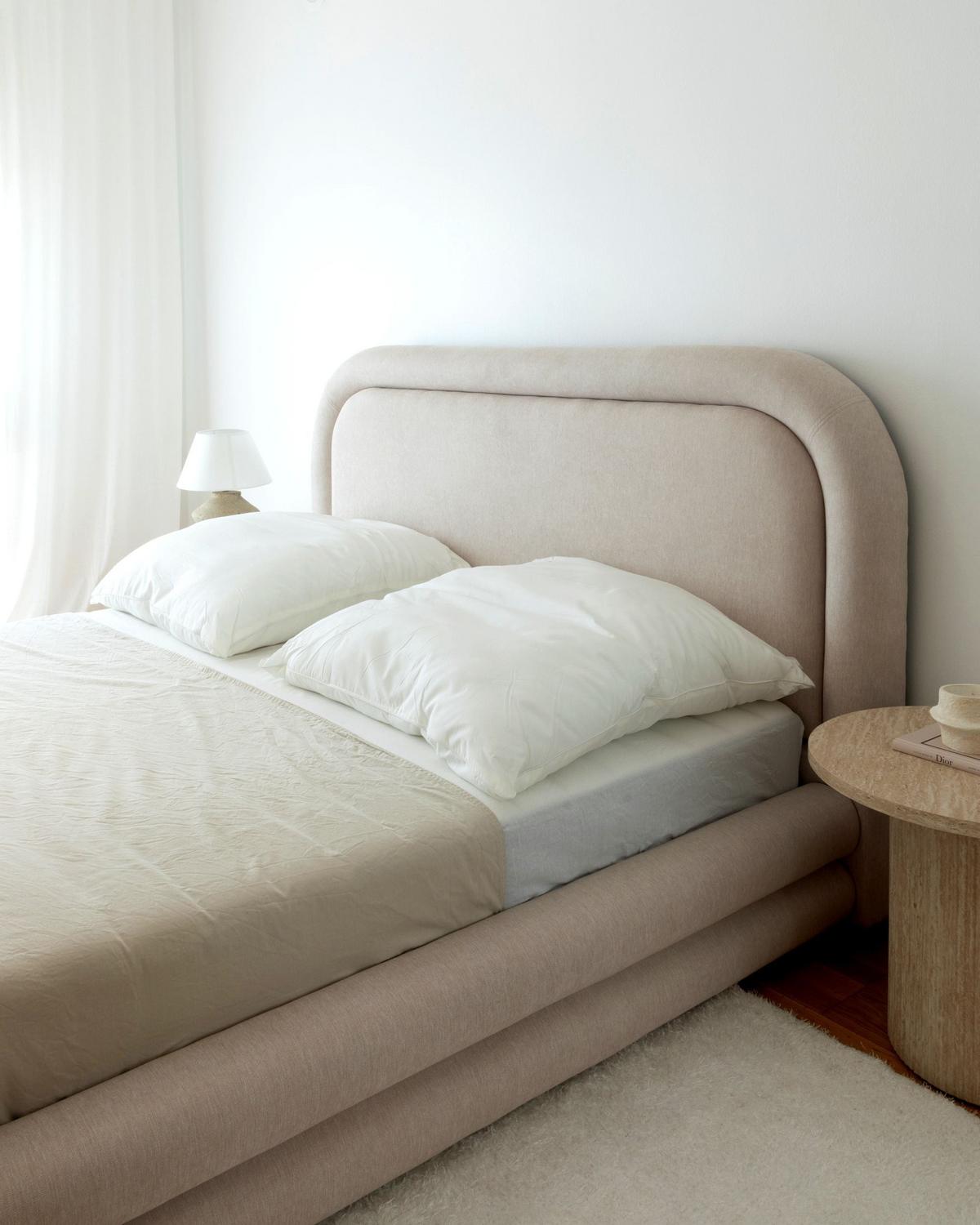 POLSTERBETT mit Lattenrost 160x200 cm Beige Lavardens - Beige, Textil (160/200cm) - Beliani