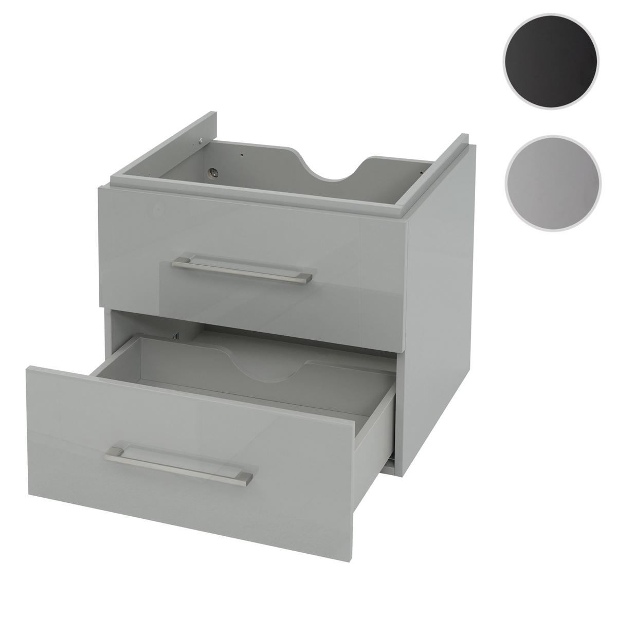 WASCHBECKENUNTERSCHRANK PREMIUM Grau - Grau, Holz (59/50/46cm) - MCW