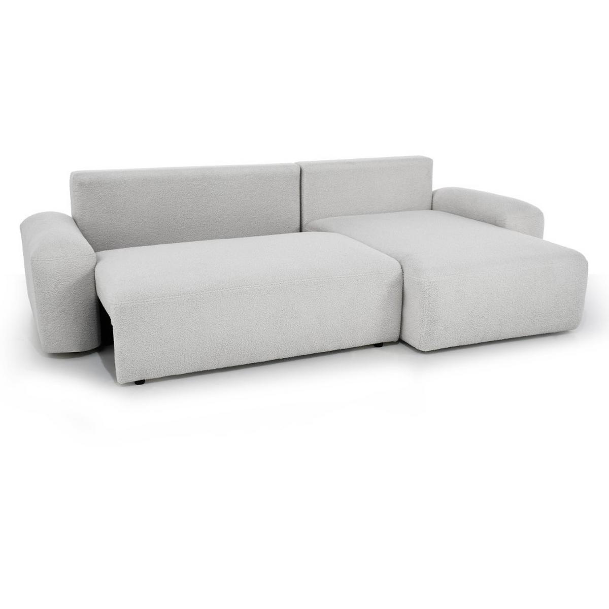 ECKSCHLAFSOFA Noel mit universelle Ottomane, Hellgrau - Hellgrau/Schwarz, Textil (280/163cm) - Beautysofa