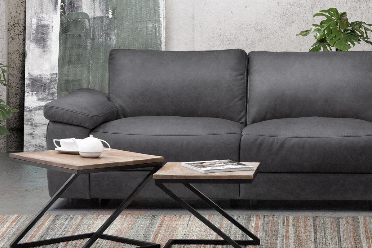 ECKSOFA XL MOTORISCHER RELAXFUNKTION LOLA Grau Webstoff Relaxfunktion - Schwarz/Grau, Textil (304/178cm) - KAWOLA
