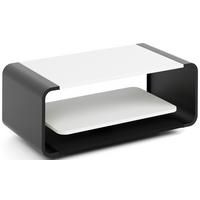 COUCHTISCH Sora in Weiß mit abgerundetem schwarzem Metallgestell 100/50/41 cm - Schwarz/Weiß, Holzwerkstoff (50/100/41cm) - WFL GROUP