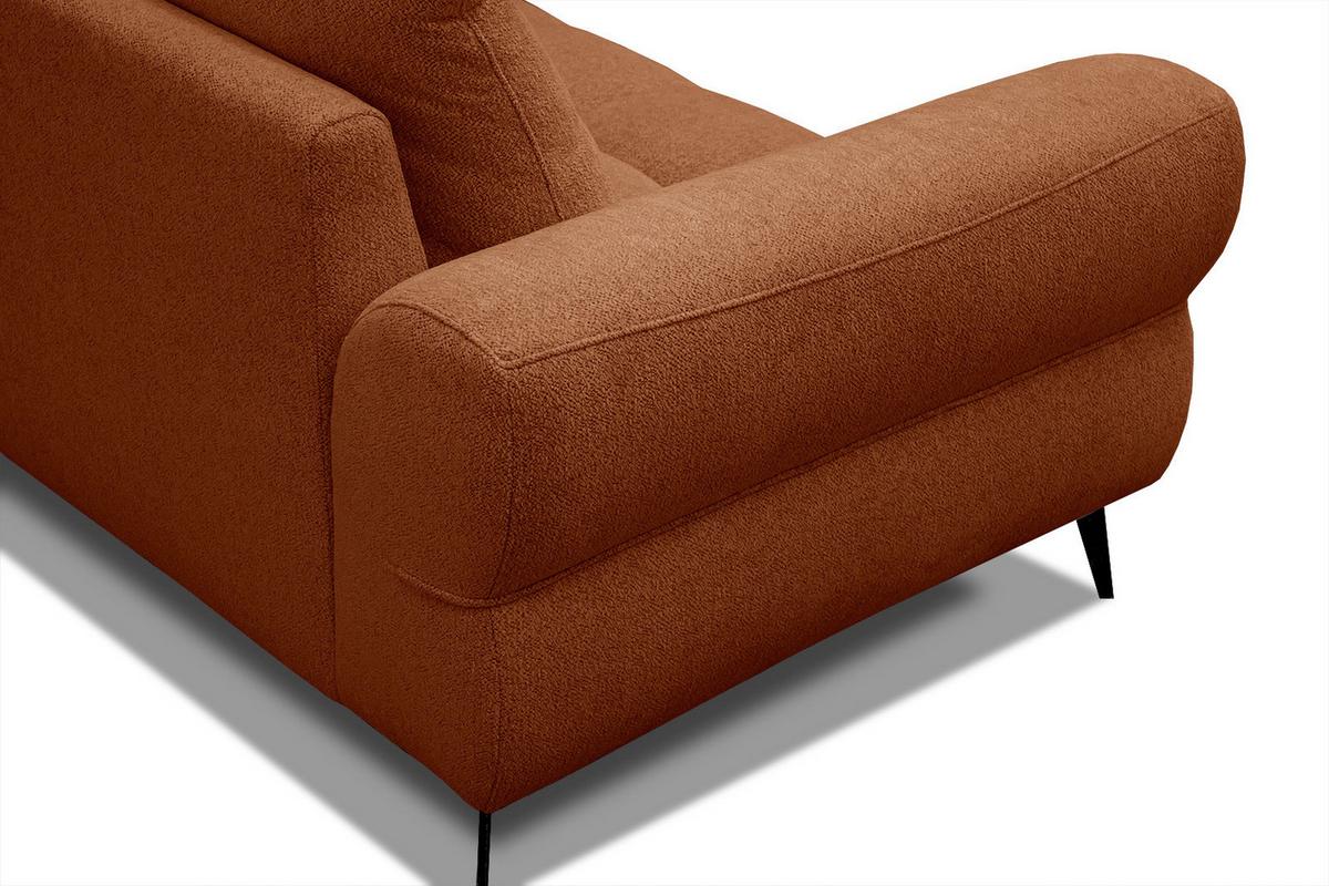 ECKSOFA SALVINI 4-Sitzer, dunkelorange - Dunkelorange/Schwarz, Holzwerkstoff/Textil (292/158cm) - Wozimo