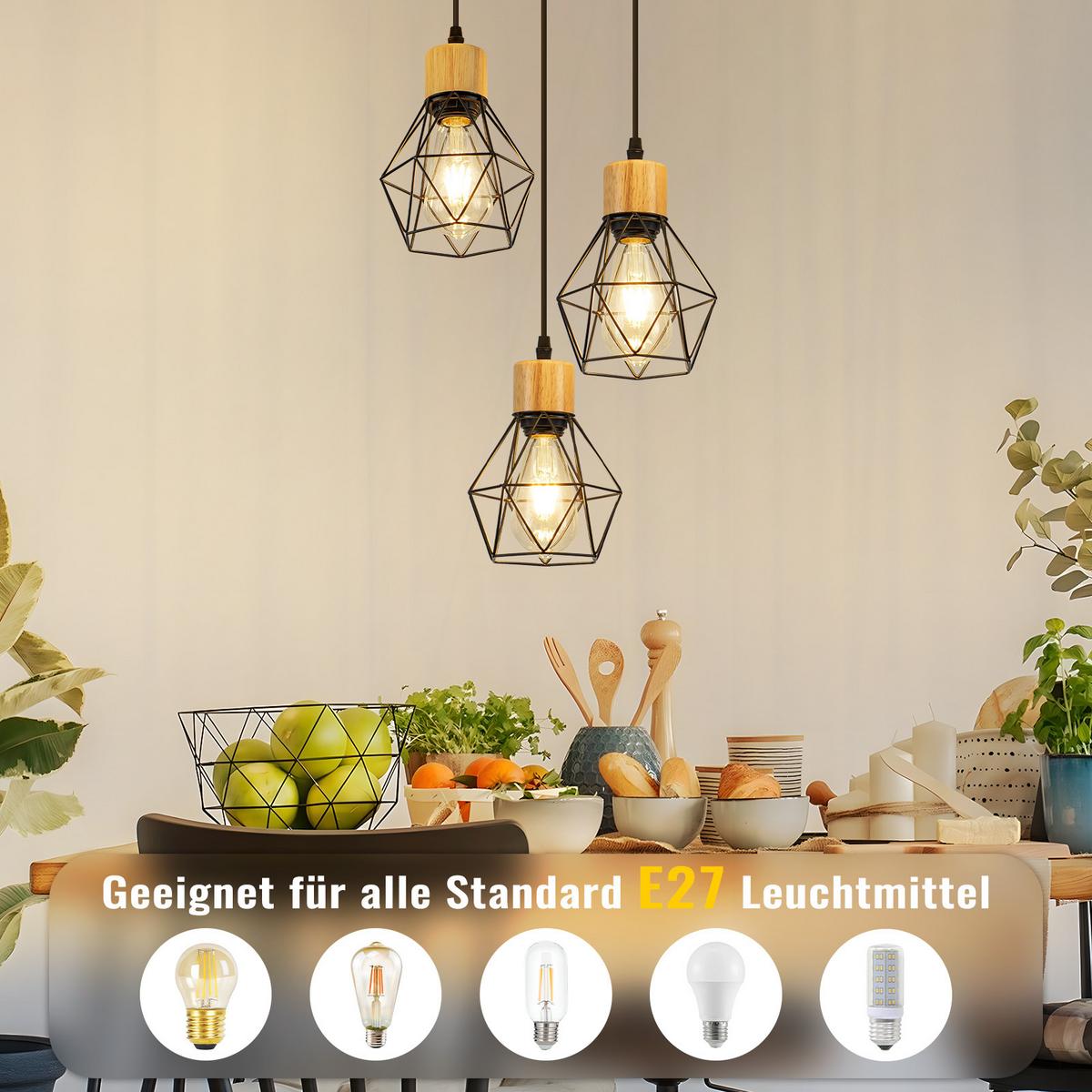 PENDELLEUCHTE Delphine 24/15/146 cm - Schwarz, Metall (24/15/146cm) - ZMH