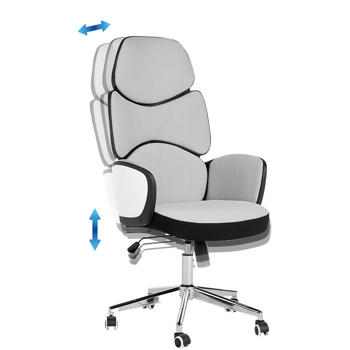 BÜROSTUHL Kunststoff Grau Splendid - Grau, Kunststoff/Textil (74/118/49cm) - Beliani