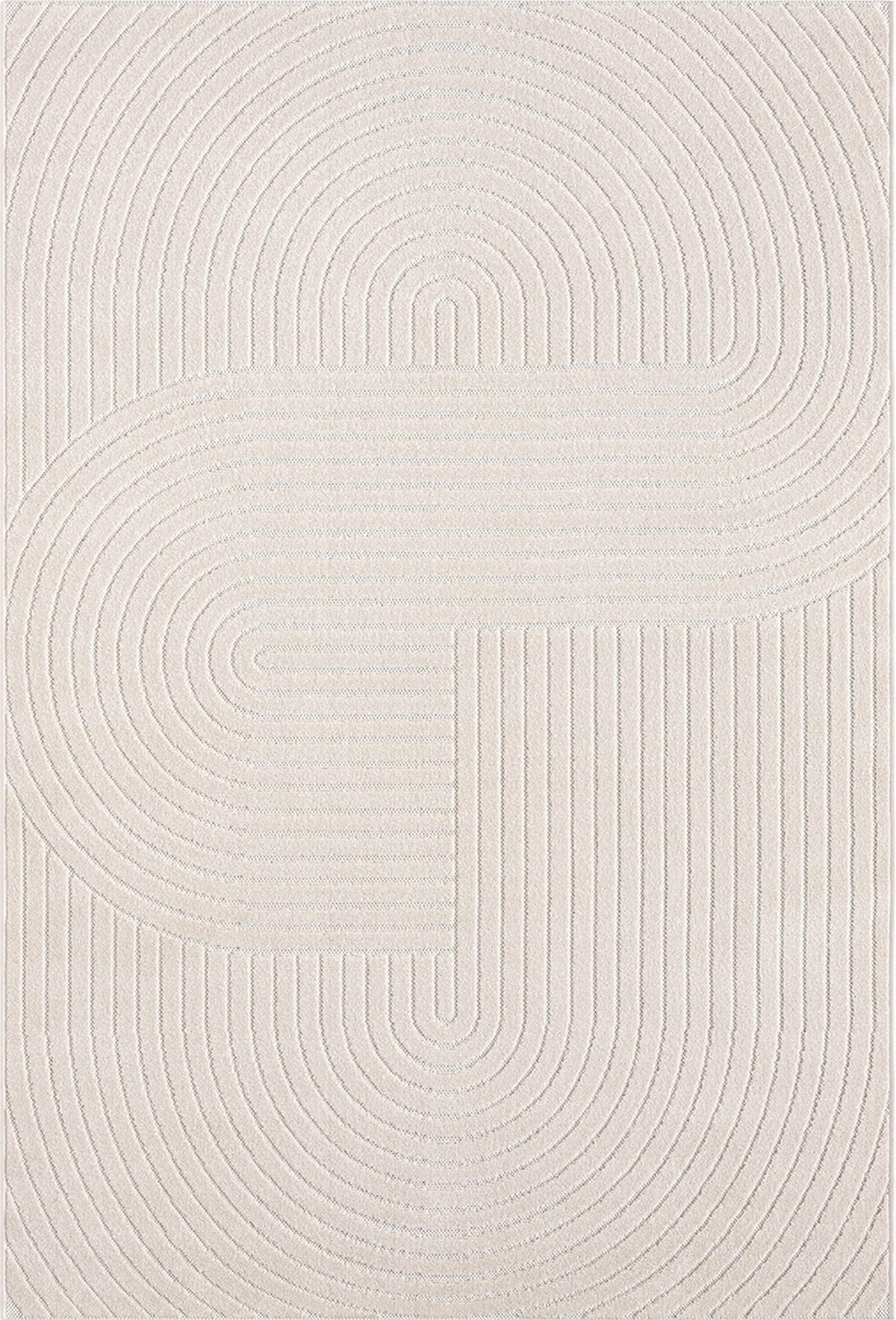 TEPPICH Outdoor Geometrisch MEZEN Polypropylen Creme 240 x 340 cm - Beige, Textil (240/340cm) - KADIMA DESIGN