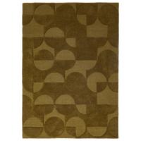 WOLLTEPPICH handgetuftet DEBEN, Kreis-Geometrie, Olivgrün, 160 x 230 cm - Grün, Textil (160/230cm) - KADIMA DESIGN