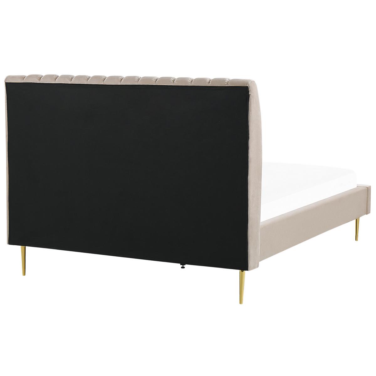 POLSTERBETT 160/200cm Sandbeige Marville - Beige, Textil (160/200cm) - Beliani