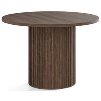 TISCH Rund Norin Ausziehbar 100–188 cm – Säulenfuß mit Lamellen – Dunin Eiche 100/188x100x75 cm - Dunkelbraun/Schwarz, Holzwerkstoff (100/188/75cm) - WFL GROUP