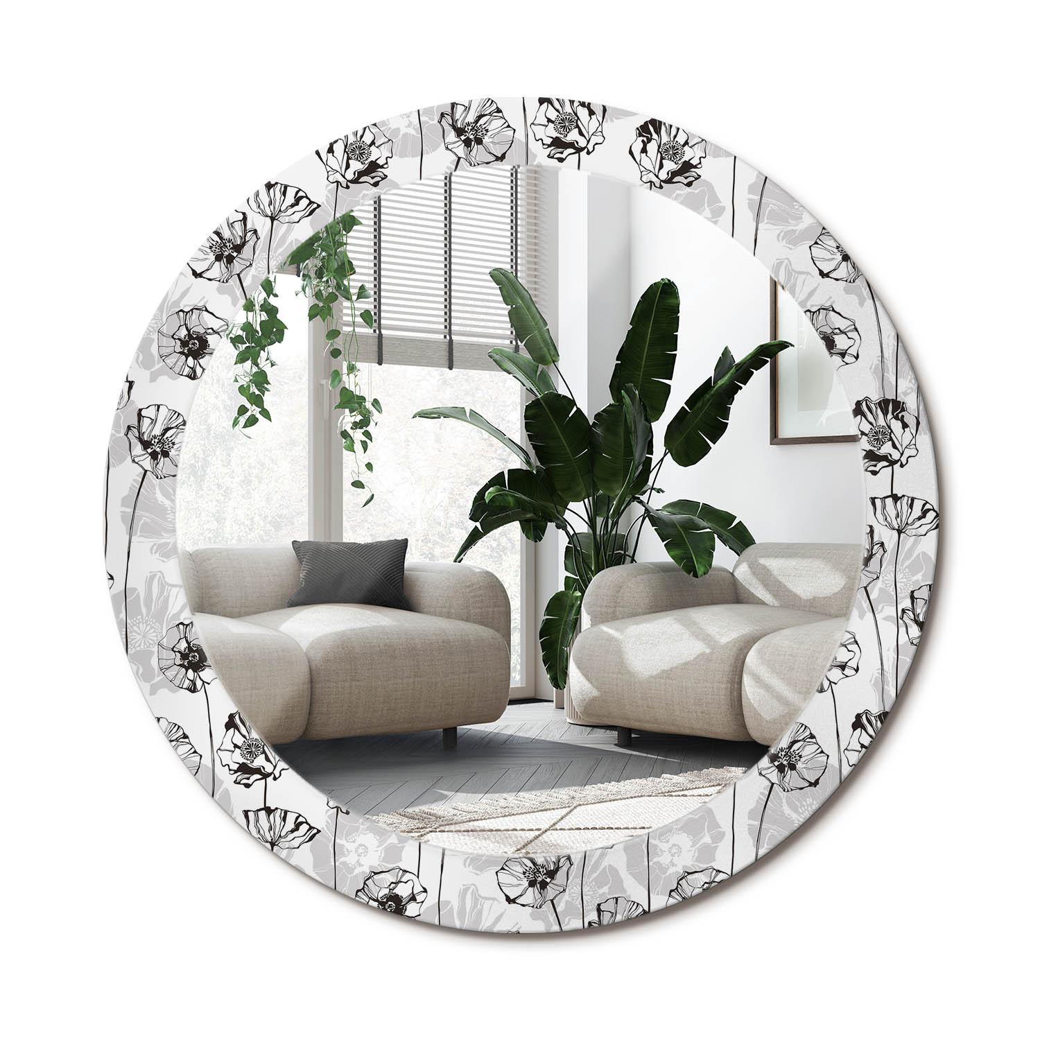 SPIEGEL Rund Ø 80 cm mit Aufdruck - Weiß, Glas (80/80/0.4cm) - Wallfluent