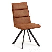 ESSZIMMERSTUHL drehbar (6er-Set) Dessa 47x92x60 Schwarz/Cognac - Cognac/Schwarz, Kunststoff (60/92/47cm) - 58aufmkessel