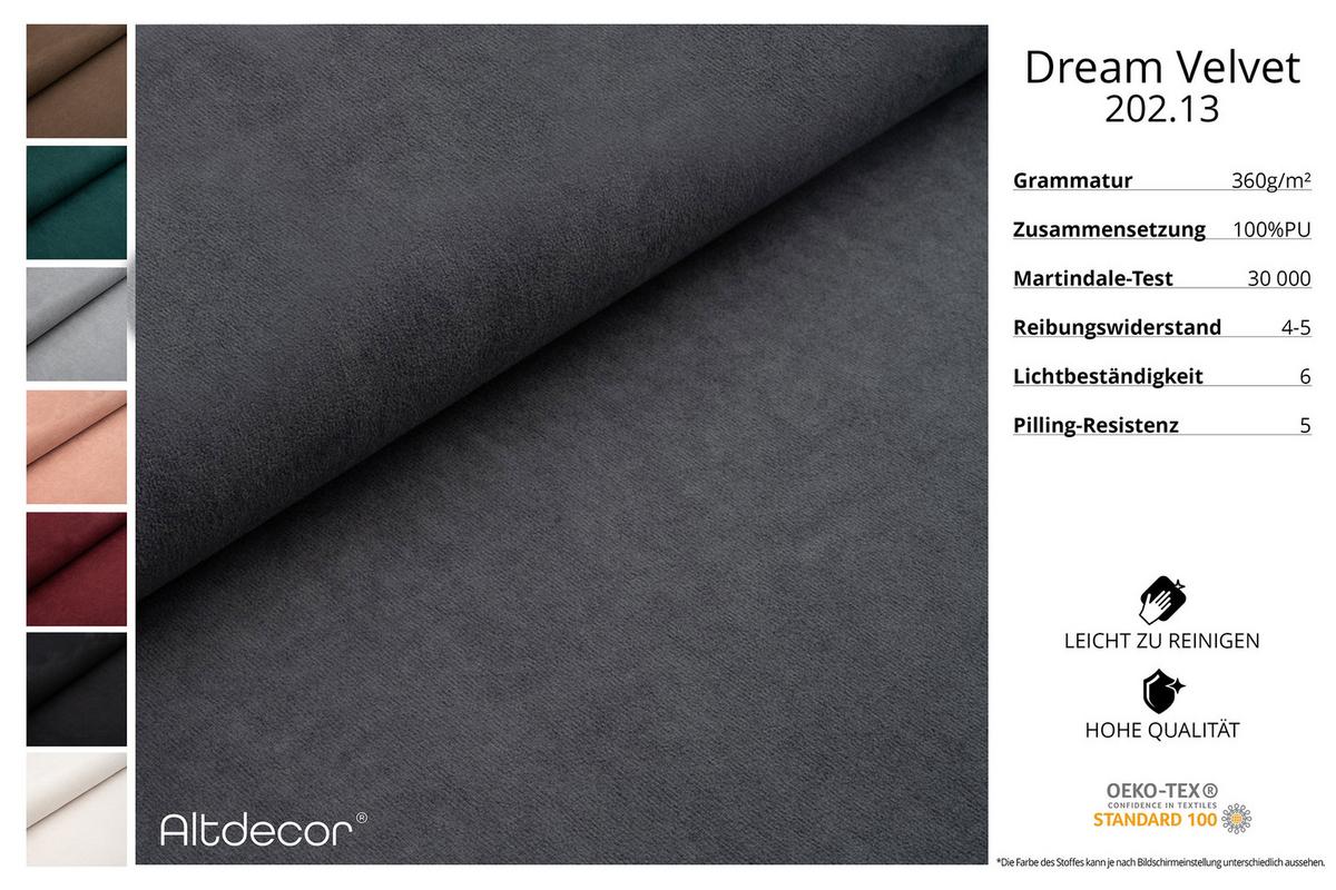 WOHNLANDSCHAFT IREA-U2-v2 - 386x165x80 cm Ecru - Anthrazit, Holzwerkstoff/Textil (386/80/165cm) - ALTDECOR