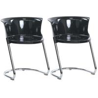 ESSZIMMERSTUHL 2er Set Schwarz Oshkosh - Silberfarben/Schwarz, Kunststoff (47/63/50cm) - Beliani