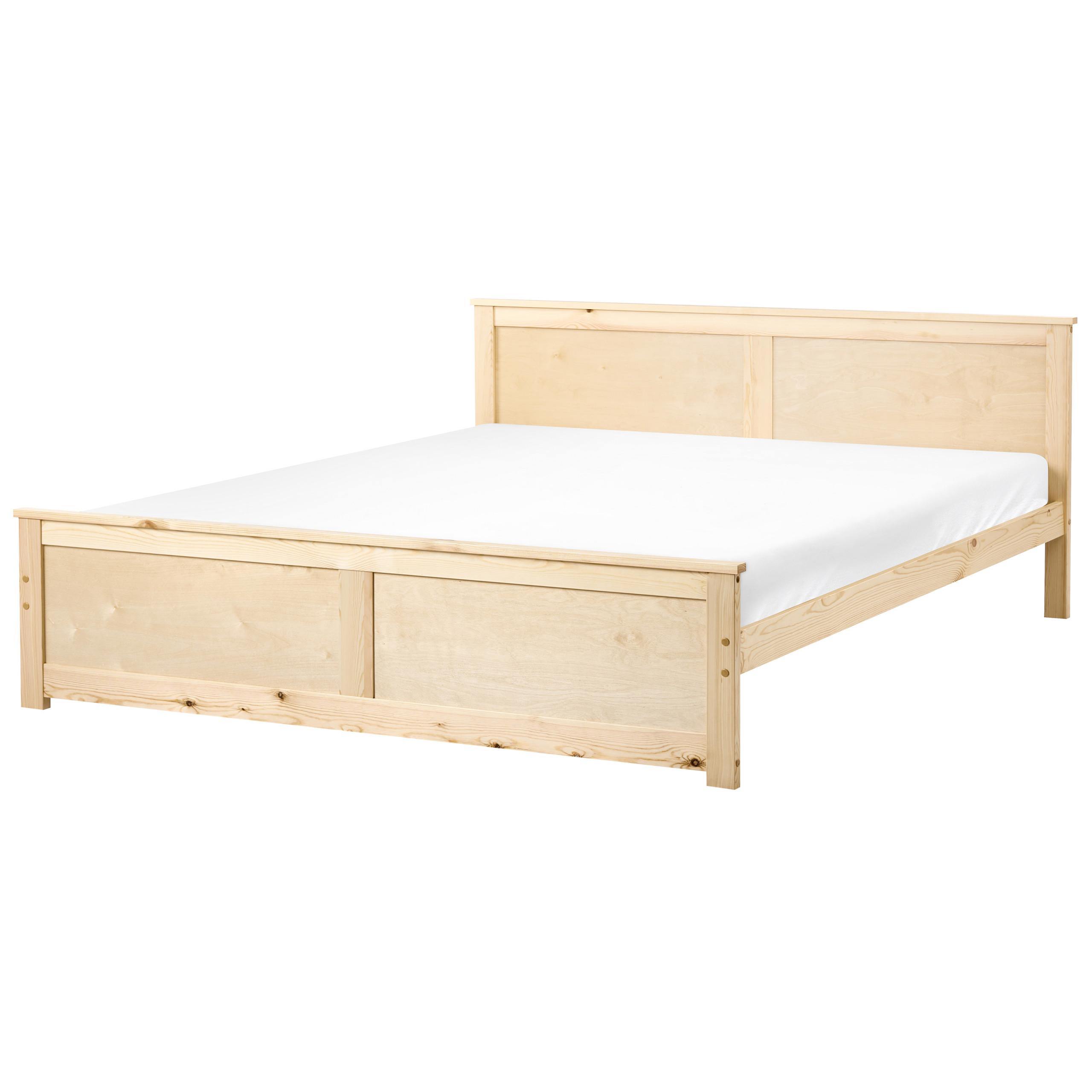BETT mit Lattenrost 180/200 cm Kiefernholz Hellbraun Dauphin - Hellbraun, Holz (180/200cm) - Beliani