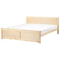 BETT mit Lattenrost 180/200 cm Kiefernholz Hellbraun Dauphin - Hellbraun, Holz (180/200cm) - Beliani