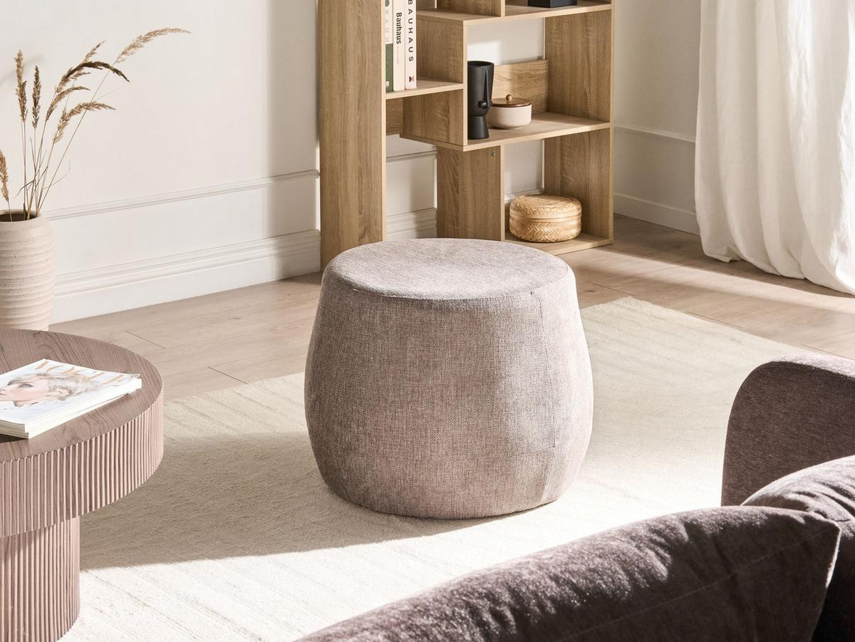 POUF Taupe Ashton - Taupe, Textil (61/43/61cm) - Beliani