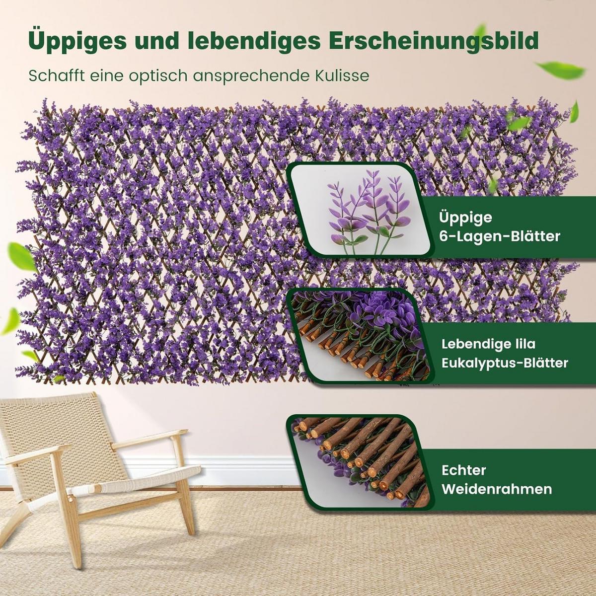 KUNSTPFLANZE Lila - Lila, Kunststoff (8cm) - COSTWAY