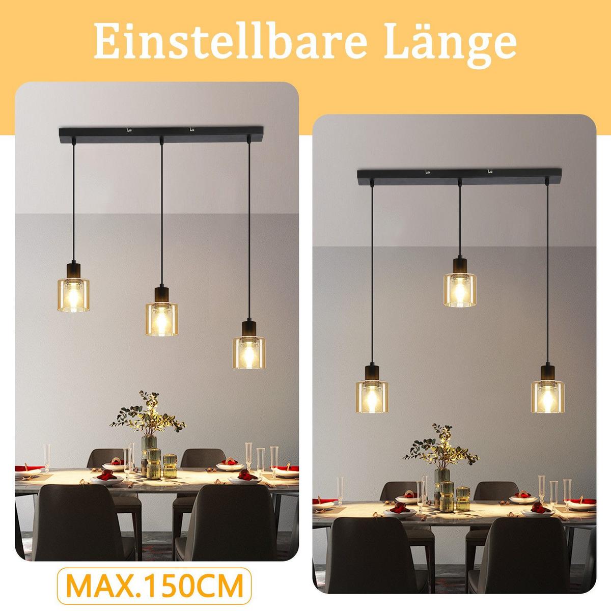 PENDELLEUCHTE Martinie 68/5/170 cm - Schwarz, Metall (5/68/170cm) - Nettlife