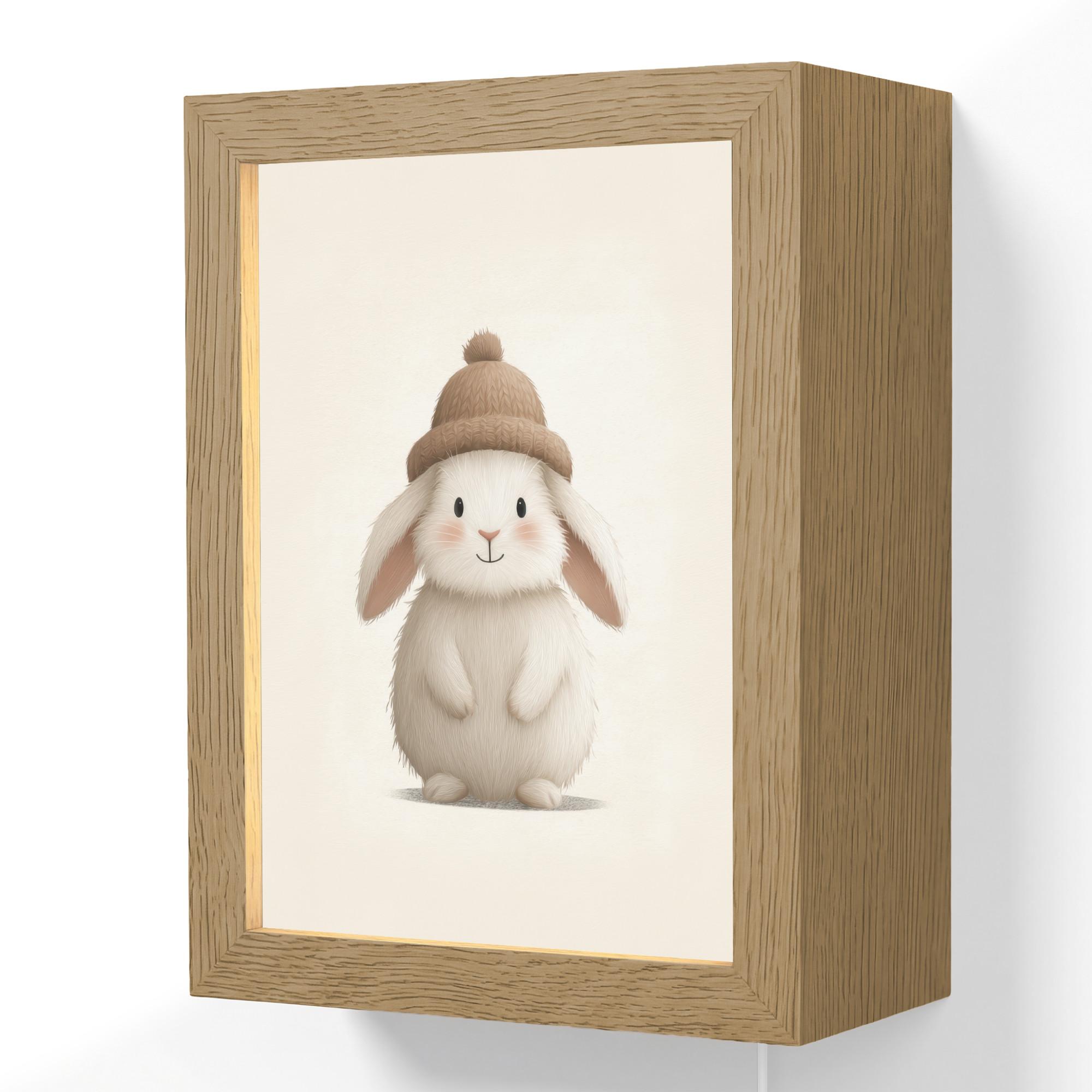 WANDLEUCHTE Kaninchen - Hut - Ohren - Beige 15x20 cm - Creme, Holzwerkstoff (15/20/8cm) - OnlyWow