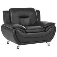 SESSEL Kunstleder Schwarz Leira - Schwarz, Kunststoff (111/86/78cm) - Beliani