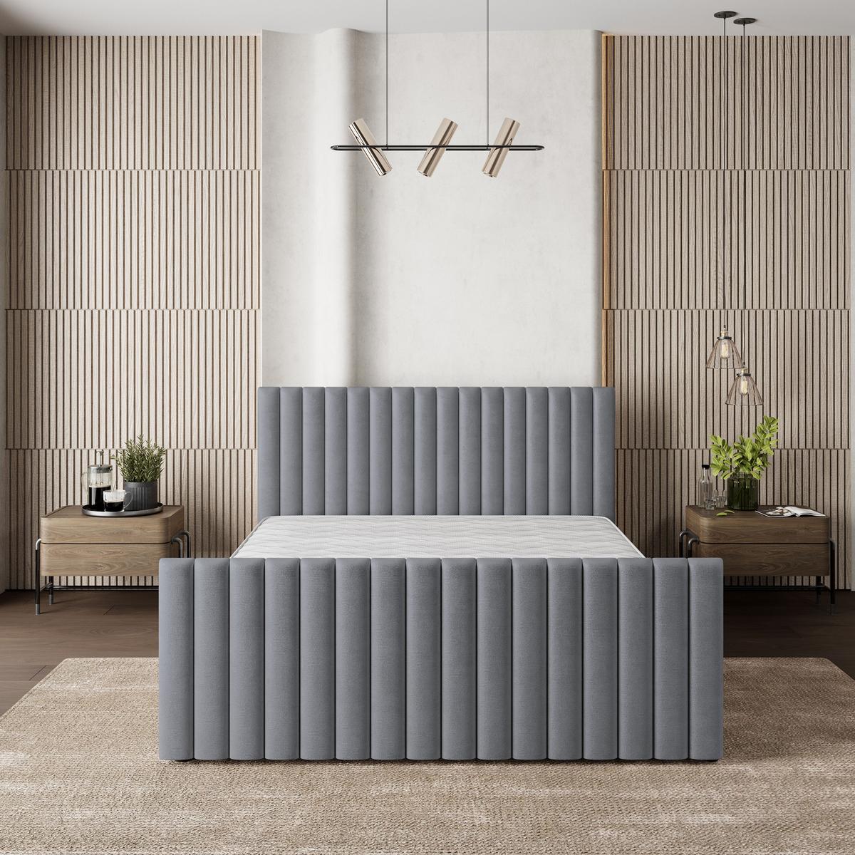 POLSTERBETT CANOVA K 200x200 cm mit Bettkästen - Grau - Grau, Holz/Textil - MASSENO